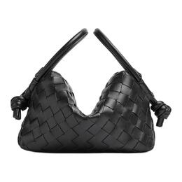 LOOP Intrecciato Плетеная Кожаная Сумка Через Плечо Маленького Размера Женская Черная Bottega Veneta 796615v2hl11019