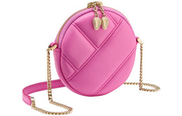 Bvlgari Сумка Serpenti Cabochon из телячьей кожи, маленькая круглая, клатч, кошелек для монет, мини-кроссбоди для женщин, розовая 292256