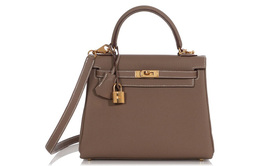 Сумка Kelly Togo из телячьей кожи Kelly Bag женская 18 Etoupe Elephant Gray Hermes h044624cc18