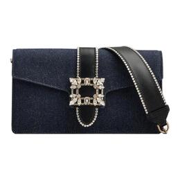 Roger Vivier Кожаная джинсовая сумка-клатч через плечо с одним ремнем Women's Blue rbwanzc0100oiv178l