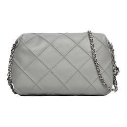 Кожаная сумка-кроссбоди Fleming, мини-сумка через плечо для женщин gray Tory Burch 169226-020