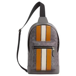 Сумка через плечо из покрытого холста, маленькая мужская crossbody bag gray Coach cv923-qbyff