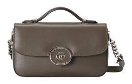 Gucci Маленькая кожаная сумка GG, наплечная сумка, мини-кроссбоди для женщин Brown 739722-aacaw-2802