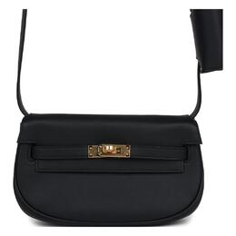 Hermes Сумка Kelly Swift Calfskin, кроссбоди, через плечо, женская 89 Noir Black h084552cc89