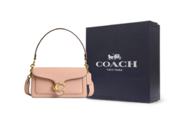 Coach Кожаная сумка Tabby с одним плечевым ремнем средний размер женская кремовая cbf92-b4crm