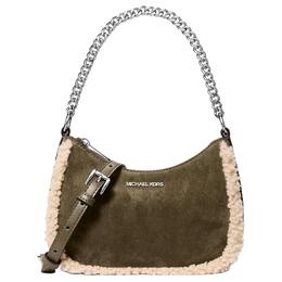 Michael Kors Женская маленькая кожаная сумка Jet Set Split Cow через плечо Olive 35f5stvc5s-olive