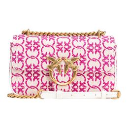 Pinko Сумка Love Bag Cotton через плечо кроссбоди мини Women's _Nsec Pink & White 102938-a1ku-cn1q