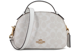 Coach Сумка serena pvc в виде китайских паровых булочек, круглая сумка, куполообразная сумка, портативная сумка через плечо, женская сумка white 1591-imrff