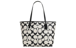 Coach Городская пвх сумка-шоппер, шоппинг-сумка, женская сумка-хэндбэг, сумка через плечо с серебристой фурнитурой и разноцветным принтом chalk cp072-svcah