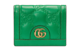Gucci Кошелек-клатч GG Matelassé Leather Card Holder Trumpets для женщин, зеленый 723786-um8ig-3219