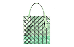 Issey Miyake Платиновая полиуретановая сумка тоут, шоппер, сумка для ноутбука, сумка через плечо, женская ручная кладь обычного размера Green bb16-ag102-62