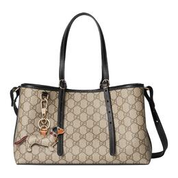 Gucci Тканевая сумка-шопер с покрытием, шоппинг-сумка, сумка через плечо, кроссбоди, женская сумка-клатч trumpets бежевый и темно-коричневый 815214-fad6l-9741