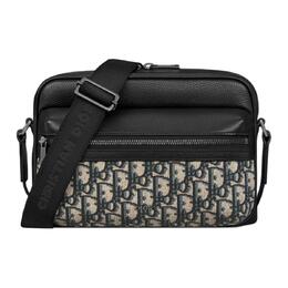 Christian Dior Косая жаккардовая ткань с зернистой поверхностью из телячьей кожи сумка-мессенджер через плечо кроссбоди мужская beige & black 1espo340yks-h27e