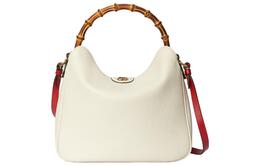 Gucci Кожаная портативная сумка Diana через плечо, средний размер женская white 746124-uaaay-9043