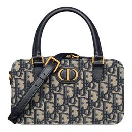 Christian Dior Мини женская сумка через плечо One Shoulder Handbag Beige & Blue 30 Montaigne Oblique Jacquard With Smooth Calfskin Doctor Bag s2349utzq-m928