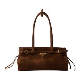 Prada Сумка через плечо Bonnie Suede Cow Leather Medium для женщин Cocoa Brown 1ba426_2c4s_f0324