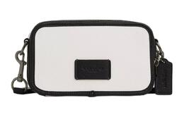 Coach Кожаная наплечная сумка Wyatt, маленькая кроссбоди унисекс black & white cp182-qbmqv