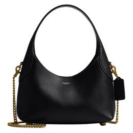 Coach Бруклин кожаная сумка кроссбод, маленькая женская сумка через плечо black ccq56-1zblk