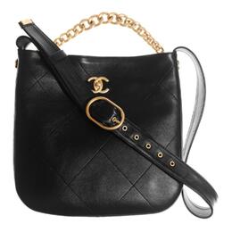 Chanel Сумка хобо из телячьей кожи, кроссбоди, через плечо, женская сумка black as2844-b06788-94305