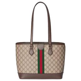Gucci Сумка Ophidia Coated Fabric, шоппер, дамская сумка, сумка через плечо средний размер женская бежевая и коричневая 836849-fae0j-9867