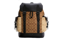 Coach Рюкзак Hudson Canvas With Leather средний мужской khaki, brown и black c6081-qbt5k