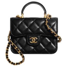 Chanel Сумка из овчины, клатч, наплечная сумка, кросс-боди мини women's black ap2200-b05810-94305