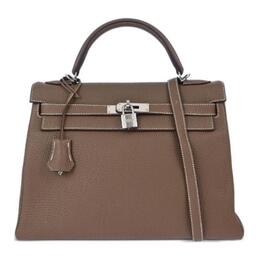 Сумка Kelly Taurillon Clemence Leather женская 18 Etoupe Elephant Gray Hermes h028488ck18