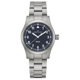 Hamilton Полевые часы Khaki Field Series с кварцевым механизмом, унисекс, синий циферблат, корпус из нержавеющей стали, браслет из нержавеющей стали h69401140