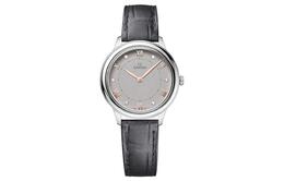 Omega Элегантные женские часы Saucer Series с кварцевым механизмом, 30 мм, серый циферблат, корпус из нержавеющей стали, ремешок из крокодиловой кожи 434.13.30.60.56.001