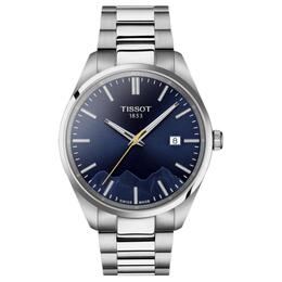 Tissot Часы мужские PR Collection с кварцевым механизмом, синий циферблат 40 мм, корпус из нержавеющей стали, браслет из нержавеющей стали t150.410.11.041.02