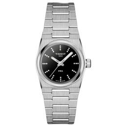 Tissot Женские часы с кварцевым механизмом, черный циферблат 25 мм, корпус из нержавеющей стали, браслет из нержавеющей стали t137.010.11.056.00