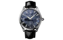 Omega Механические часы с ручным заводом для мужчин, диаметр 49.2 мм, синий циферблат, корпус из нержавеющей стали, кожаный ремешок 28067231