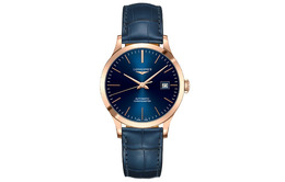 Longines Часы Pioneer Collection Automatic Mechanical Movement, мужские, 38.5 мм, синий циферблат, ремешок из крокодиловой кожи l2.820.8.92.2