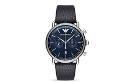 Emporio Armani Часы Black Warrior Pilot Collection кварцевый механизм ремешок из натуральной кожи синий циферблат мужские ar11105