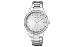 Citizen Световая подзарядка кварцевый механизм браслет из нержавеющей стали женские часы серебристый циферблат EO1180 82A eo1180-82a