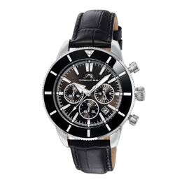 Porsamo Bleu Brandon Chronograph Quartz Black Dial Mens Watch 1012abrl