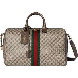 Gucci Savoy 28L Coated Fabric одноплечевая сумка через плечо, дорожная сумка men's beige & dark brown 834460-faeoi-9746