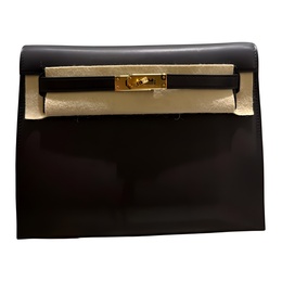 Hermes Кожаный клатч Kelly Danse Volupto для женщин 89 Noir Black h083072cc89