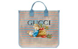 Gucci Сумка-шоппер Peter Rabbit, хозяйственная сумка, детская ручная кладь Orange & Light Blue 605831-faczi-8460