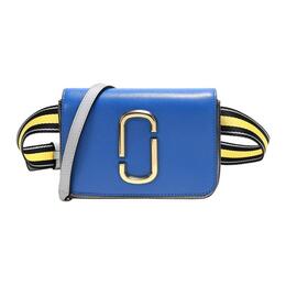 Marc Jacobs Полиуретановая с кожаной отделкой наплечная поясная сумка кроссбоди для женщин bright blue m0014102-494包