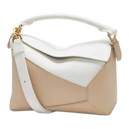 Loewe Пазл коровья кожа наплечная сумка, кроссбоди, маленькая женская сумка мягкий белый цвет с бумажным ремеслом a510p60x44-8487