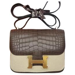 Сумка через плечо Constance Matte Crocodile Leather, кросс-боди женская 8C Gris Elephant Gray Hermes h065134cc8c