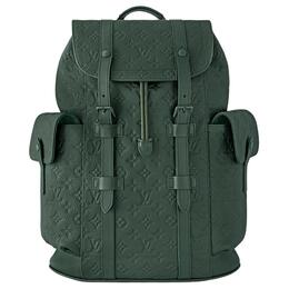 Louis Vuitton Рюкзак CHRISTOPHER Taurillon Monogram Embossed из натуральной кожи, средний, мужской, Forest Green m24428