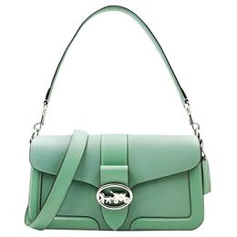 Coach Кожаная седельная сумка georgie, женская наплечная сумка green 5493-svofu