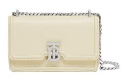 Burberry Сумка через плечо мини женская Cow Leather Lock Bag из натуральной кожи светлый ваниль/Ivory White 80522321