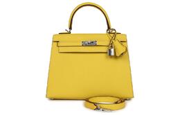 Hermes Сумка Kelly Epsom Leather, женская наплечная сумка One Shoulder 9O Jaune De Naples Yellow h038416ck9o