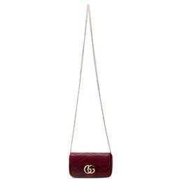 Gucci Сумка через плечо GG Marmont, кроссбоди экстра мини женская бордо 476433-dtdhv-6207