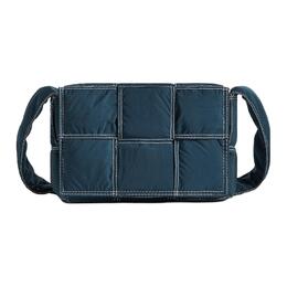 Bottega Veneta Сумка-кроссбод Cassette Intreccio Nylon With Polyamide, малая мужская, deep white и white 795675v4gt13493