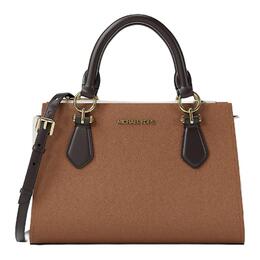 Michael Kors Кожаная сумка marilyn маленькая женская темно-коричневая 35f5g6am1t-luggage multi