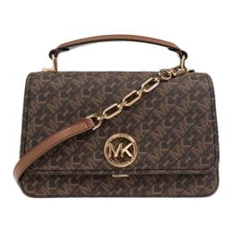 Michael Kors Деланси холщовая с кожаной отделкой сумка через плечо, кроссбоди, унисекс коричневая 32t4gd8c5b-227